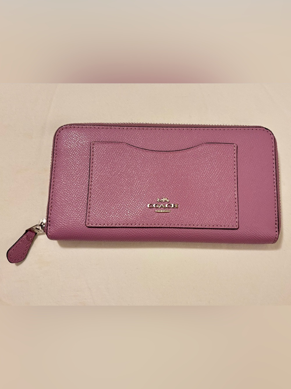 Coach Zip-Around Leather Wallet with Exterior Card Slot